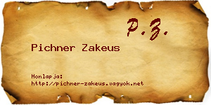 Pichner Zakeus névjegykártya